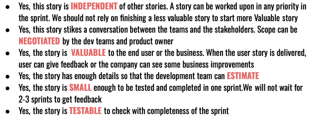 Framework to write an effective user story